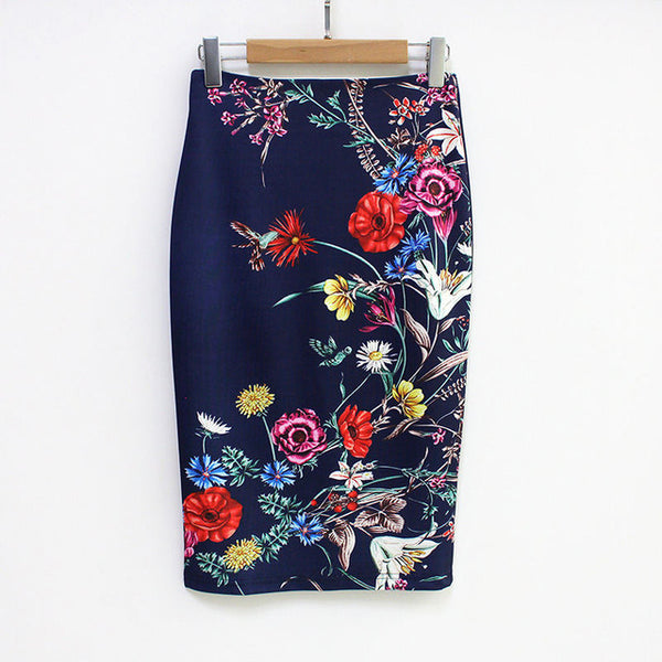 Printed Pencil Skirt